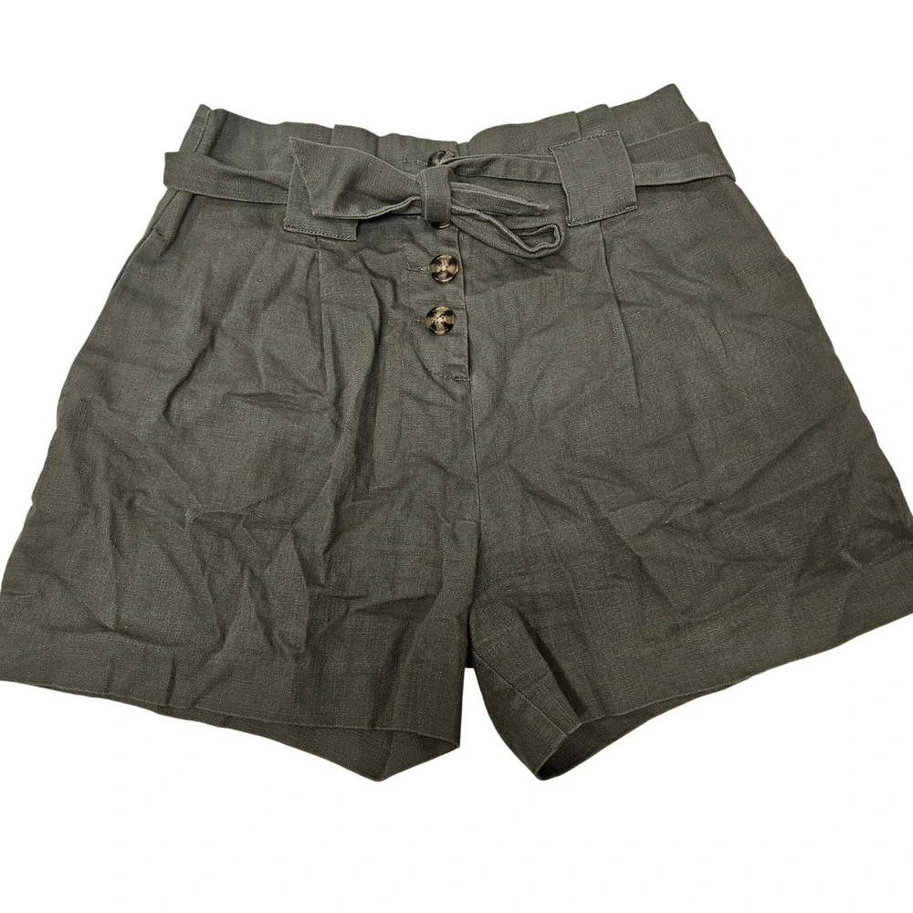 ASOS‎ Cotton High Rise Shorts with Belt 4